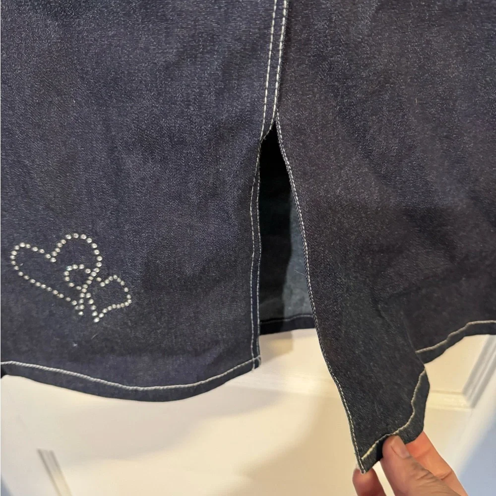 Three Hearts Blue Pencil Skirt Knee-Length Casual - Picture 3 of 7